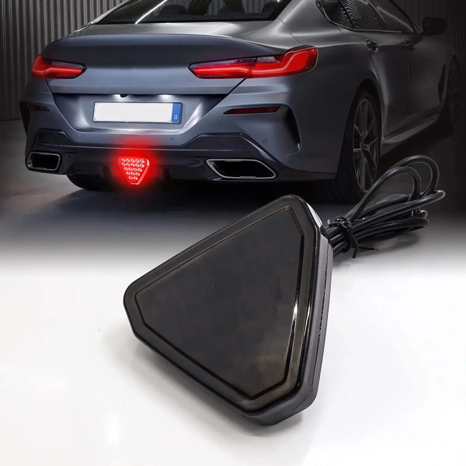 Feu de signalisation de frein universel 19LED F1, Style Triangle, pour voiture de Sport, troisième feux de freinage arrière, lampe d'avertissement arrière automatique 12V pour JDM BBA