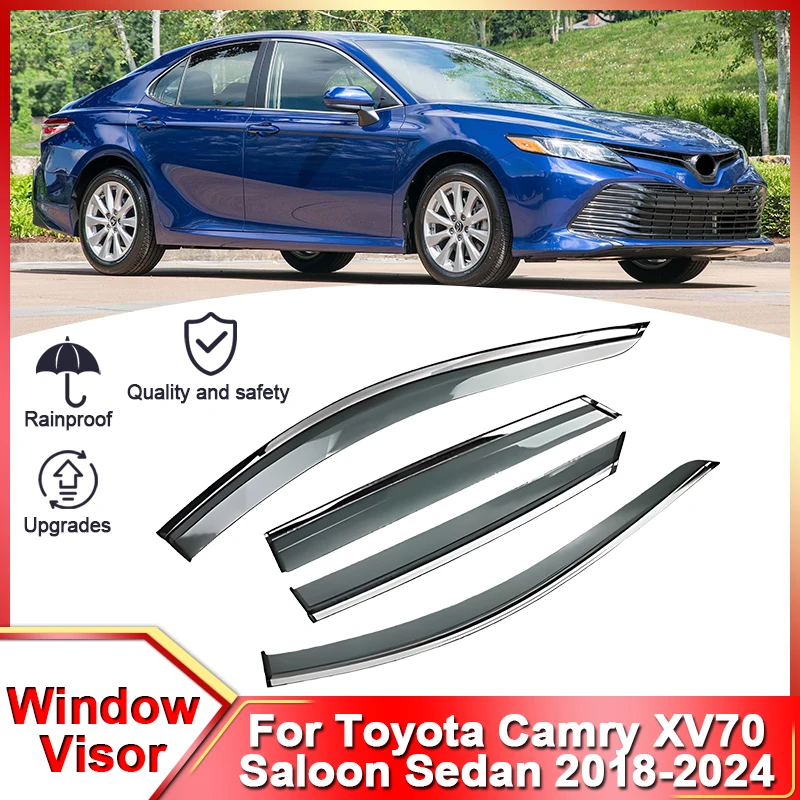 For Toyota Camry XV70 Daihatsu Altis Saloon Sedan 2018 2019 2020 2021 2022 2023 2024 Window Visors Sun Rain Guards Deflectors