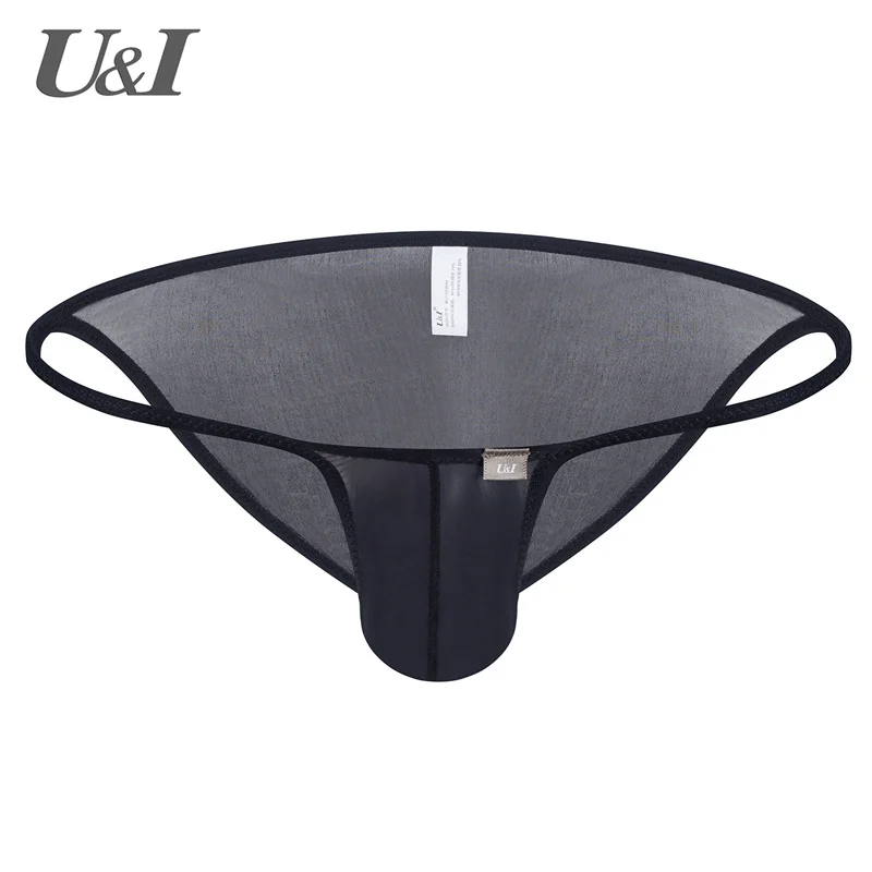 U&I Men\'s Sexy Briefs Trend Personality Ultra-thin Transparent Ice Nylon Low Waist Bump Capsule Lover Gift