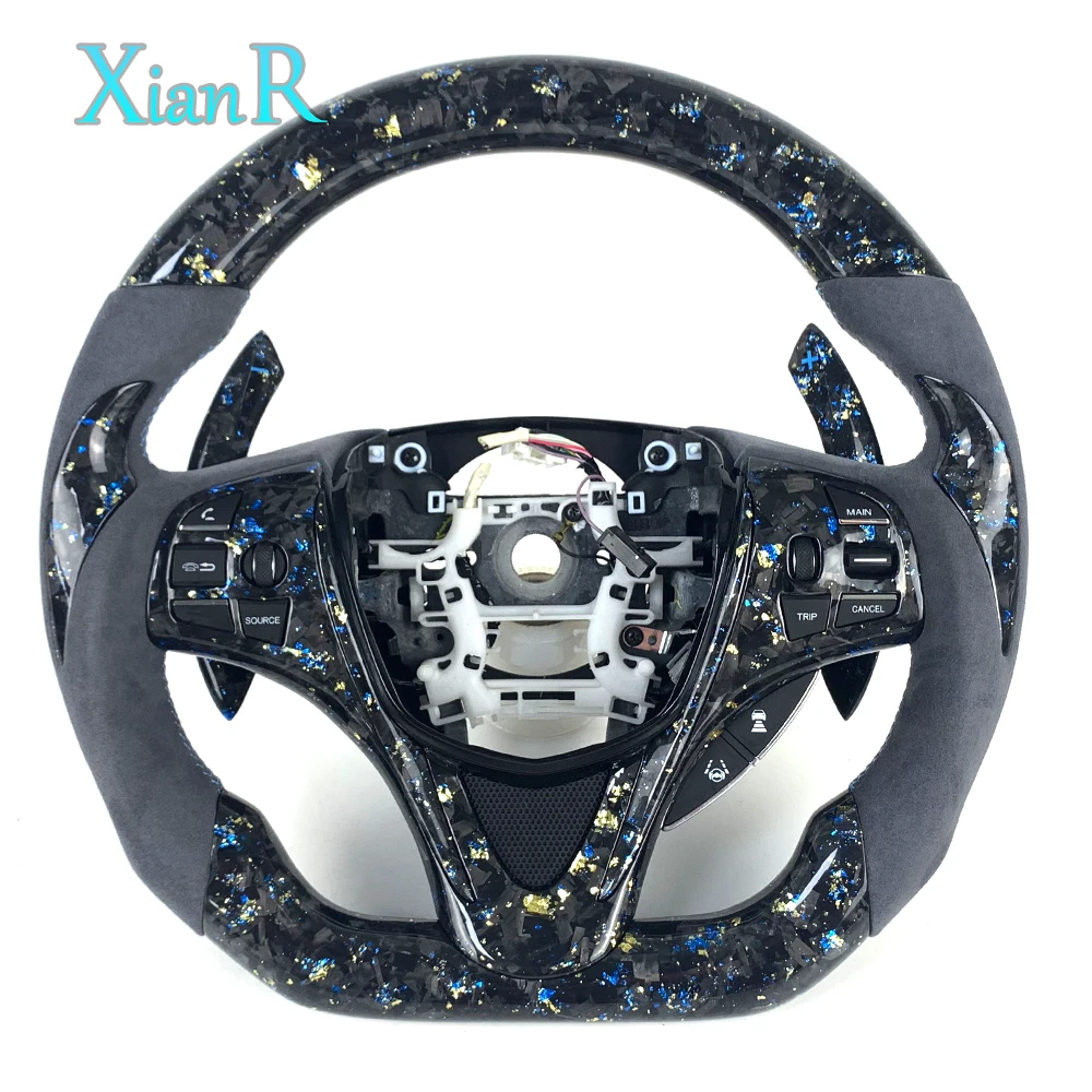 Multicolor Forged Carbon Fiber Steering Wheel for Acura TLX ILX RDX MDX NSX 2015 2024 Racing Flat Bottom Custom Color