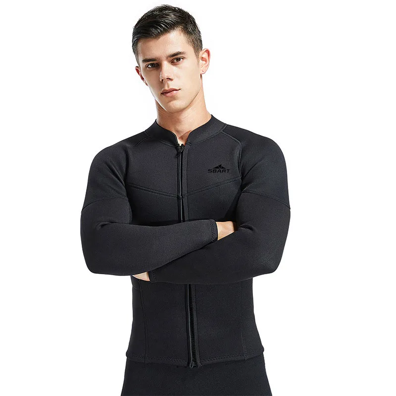 Neoprene 3MM Men Wetsuit Jacket Top Scuba Diving Suit Surf Snorkeling Underwater Fishing Spearfishing Kitesurf Equipment