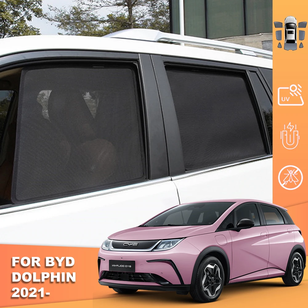 For BYD Dolphin 2021 2022 2023 2024 Magnetic Car Sunshade Shield Front Windshield Curtain Rear Side Baby Window Sun Shade Visor