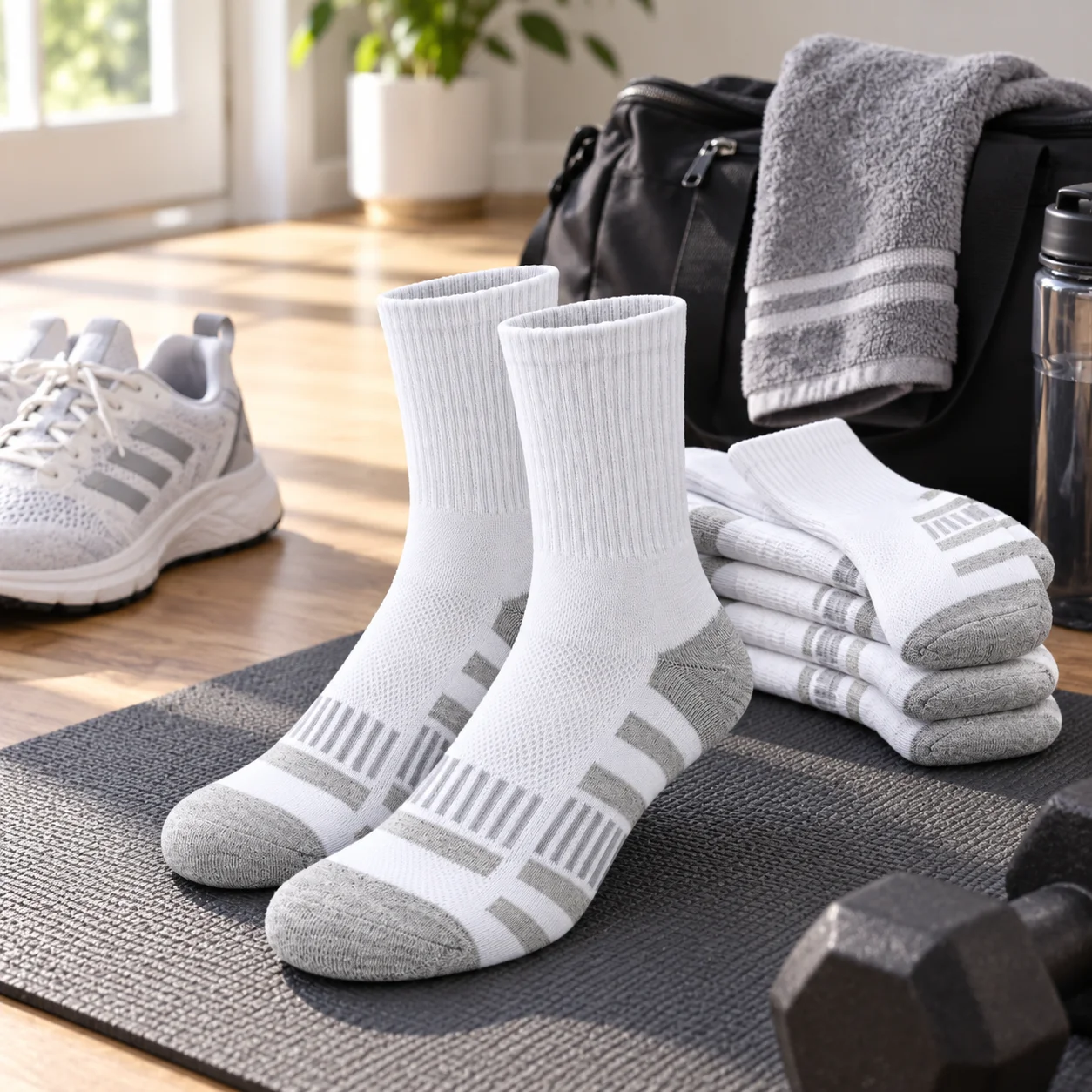 6 paar sportieve sokken, wit e - Athletic Sock Cushion recensie en prijs