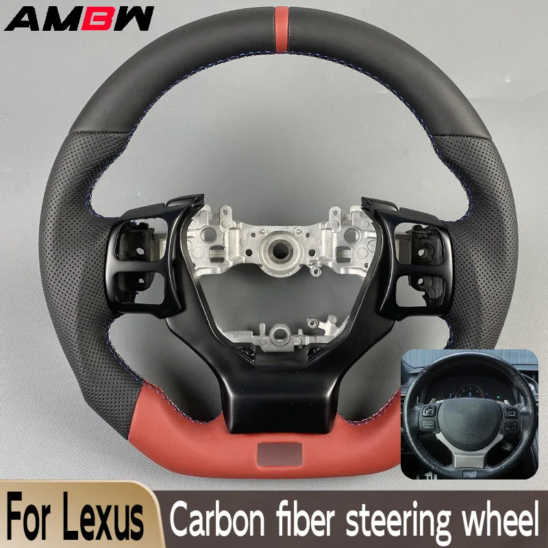 

For Lexus IS200 ISF250 IS300 IS350 ISF RCF F Sport Be Custom Carbon Fiber Steering Wheel Leather Style Perforated Leather