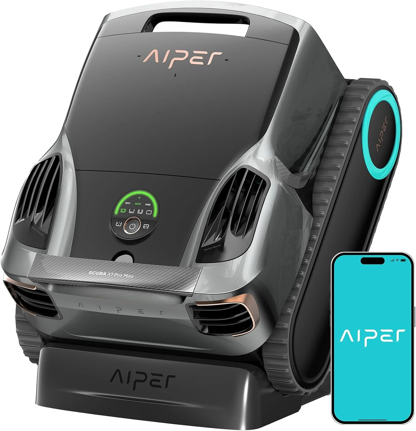 روبوت تنظيف حمام السباحة الكل في واحد من Aiper Scuba X1 Pro Max ومشدة حمام السباحة، قوة 8500 GPH، مسار التكيف الذكي، رسم خرائط حمام السباحة، مزدوج #2