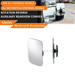 Motorcycle Car Blind Spot Rear View Mirror Wide Angle Adjustable Small Round Mirror 360° Rotation Reverse Auxiliary Rearview