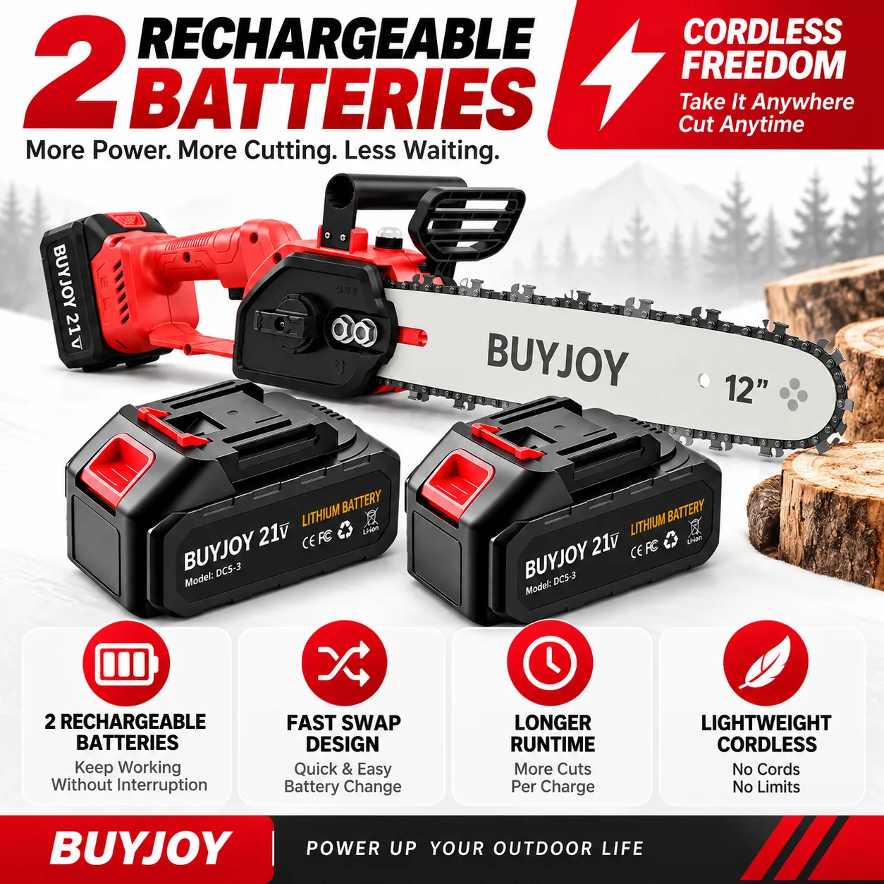 12 inch draadloze kettingzaags - Battery Chainsaw 2 Battery Kit recensie en prijs