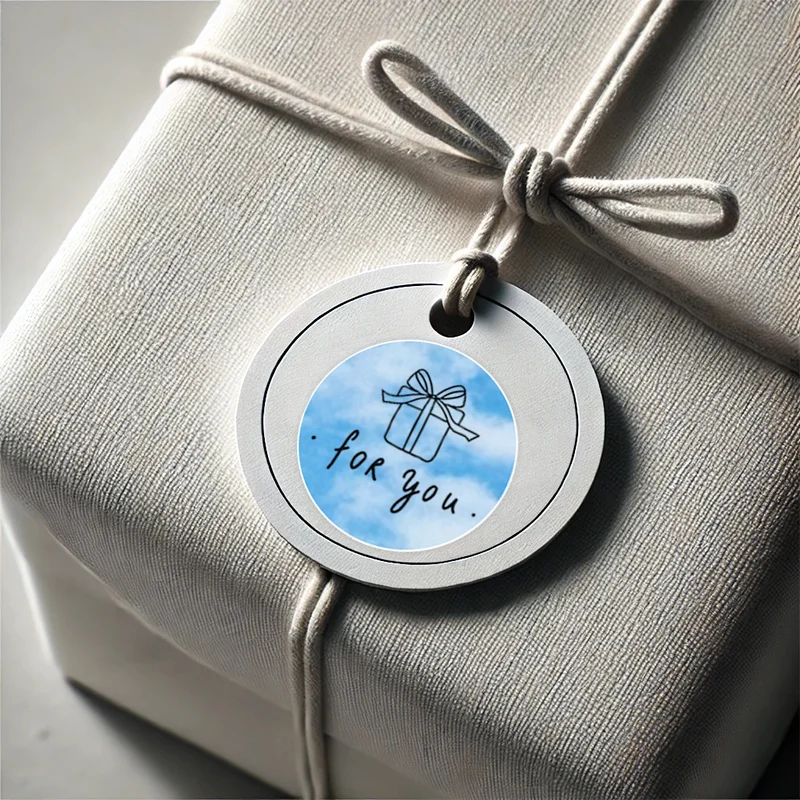 KAYSION Etichetta rotonda Carta Cielo blu Cerchio Adesivo Etichette regalo Fatte a mano Fai da te Casa Adesivi carini Compatibile Stampante Phomemo M110/M200