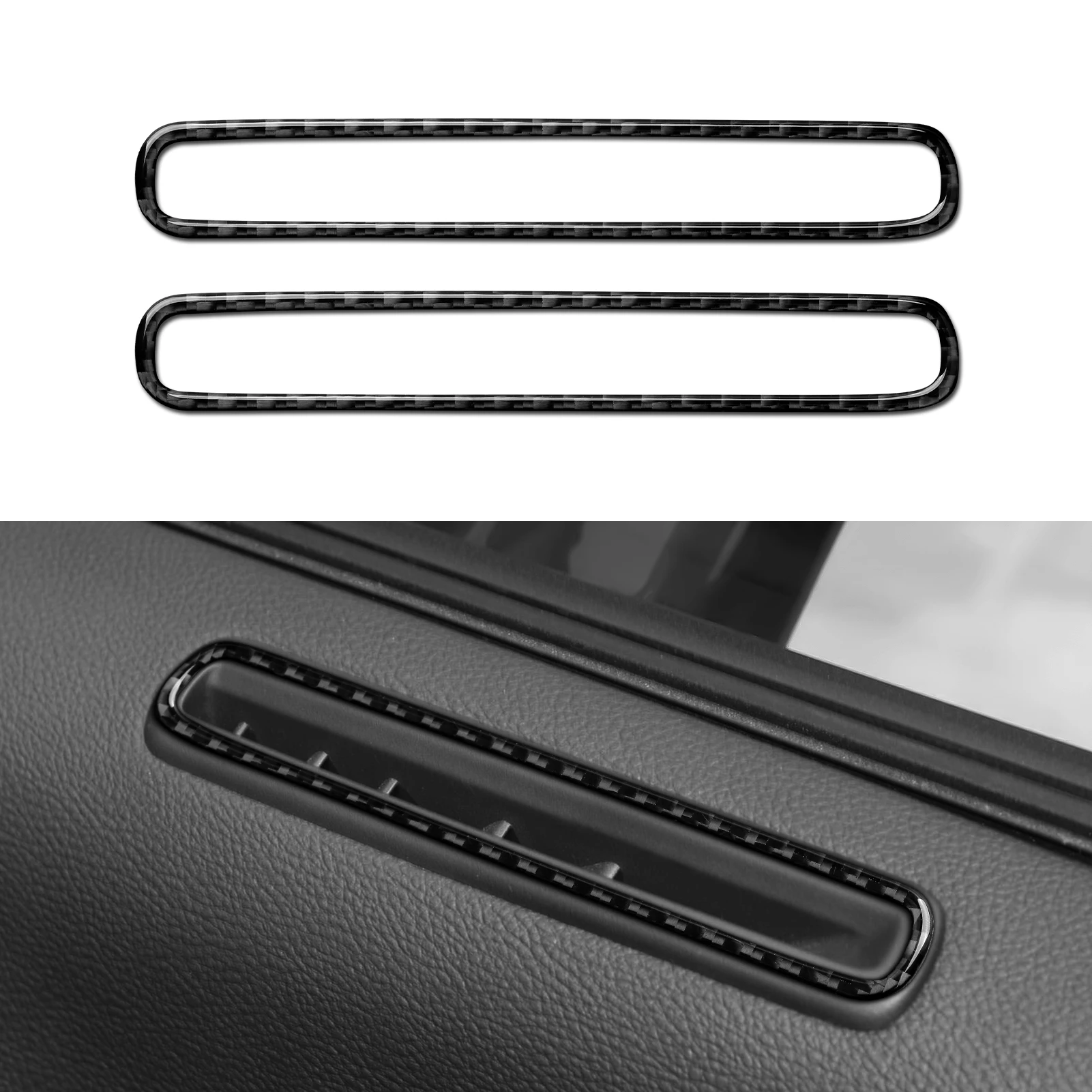 

Carbon Fiber Car Door Defogger AC Vent Trim Decal Sticker for Dodge Charger 2021-2011 Interior Accessories