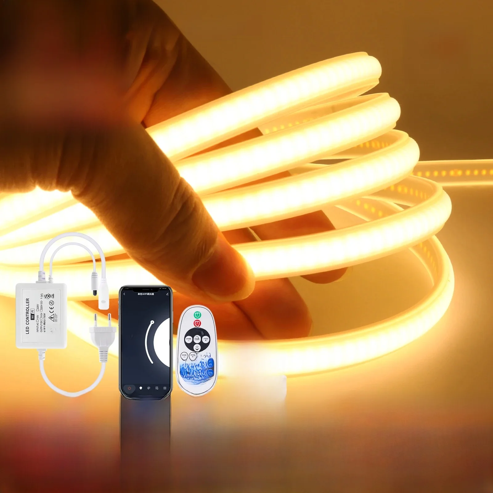 Dimmbare COB LED Streifen Licht 220V 288LEDs/m Smart Tuya WiFi LED Band Bluetooth COB LED Lichter wasserdichte Linear Beleuchtung Dekor