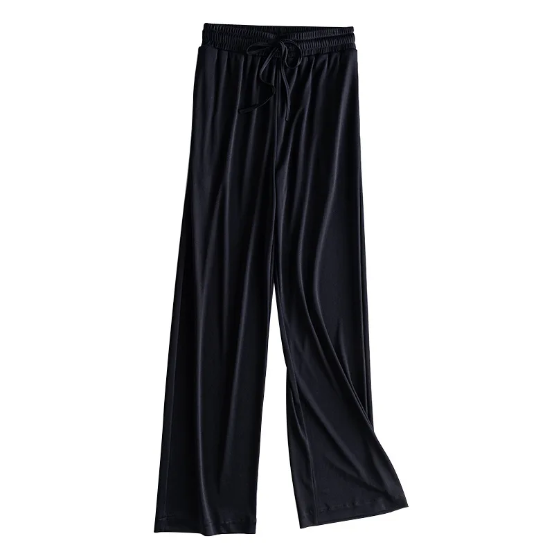 cool triacetate baggy pants fashion wide leg womens streetwear clothes women clothing black pant outfits flare trousers elegante