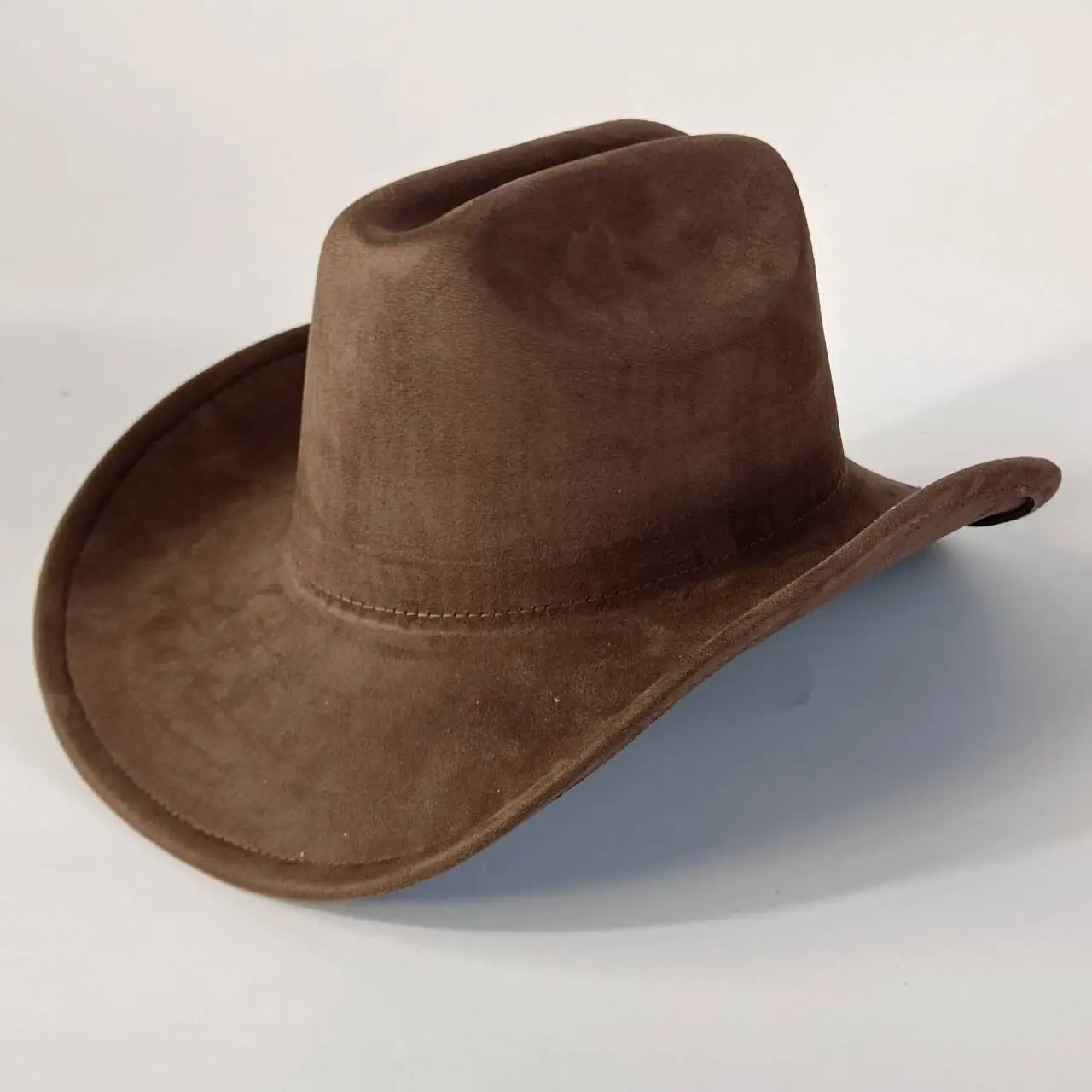 Western Premium Wildleder-Cowboyhut Stilvoller Fedora-Hut aus Wildleder für Damen und Herren Perfekt für festliche Outdoor-Aktivitäten – Detail 12