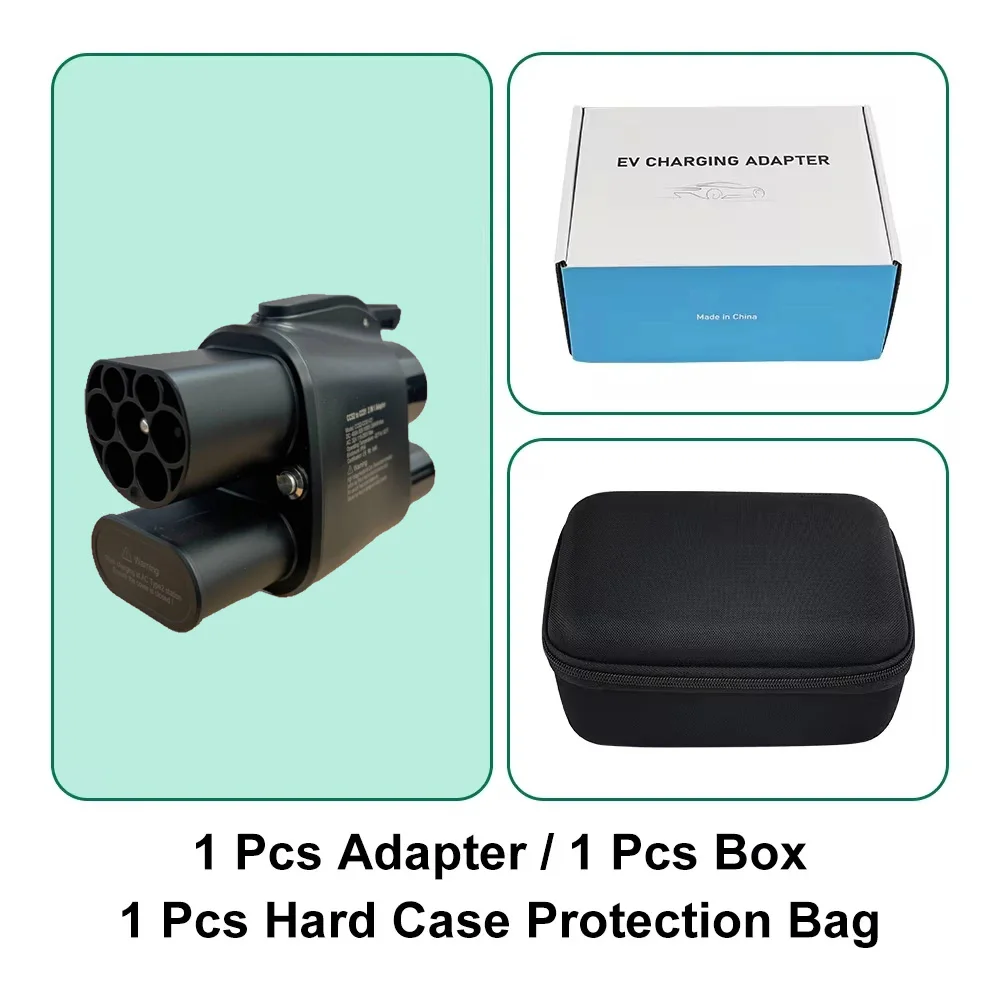 Beret CCS2 إلى CCS1 محول شاحن EV Adpater DC 1000V 250A وAC 32A EV موصل شاحن أسود IEC62196 إلى SAE j1772 #6