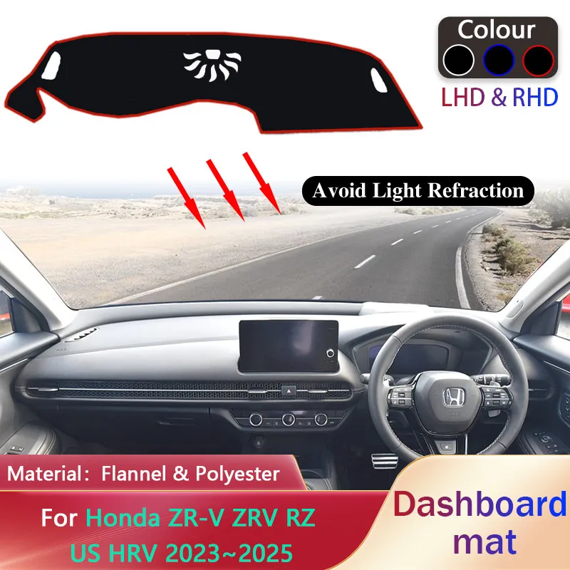 Car Dashboard Cover Pad for Honda ZR-V ZRV RZ HRV US 2023~2025 Liner Anti-Slip Mat Sunshade Dashmat Mat Carpet Rug Accessories