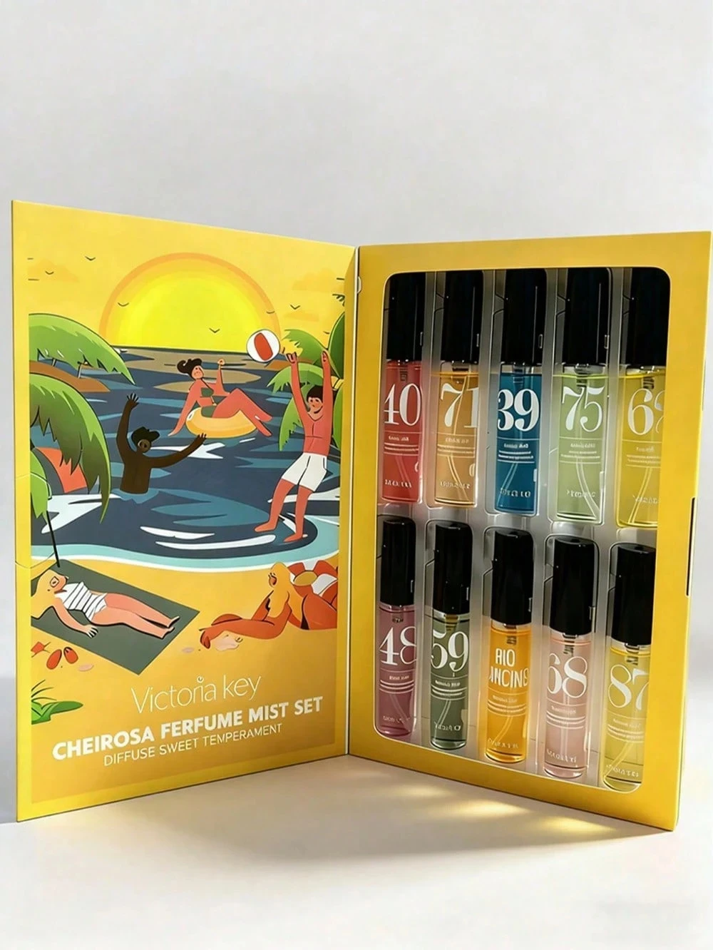 

Limited Edition Brazilian Fragrance Spray Gift Box - 10Pcs*5ml Janeiro Vanilla Coconut Scent, Long Lasting Multi-Layered Aromath