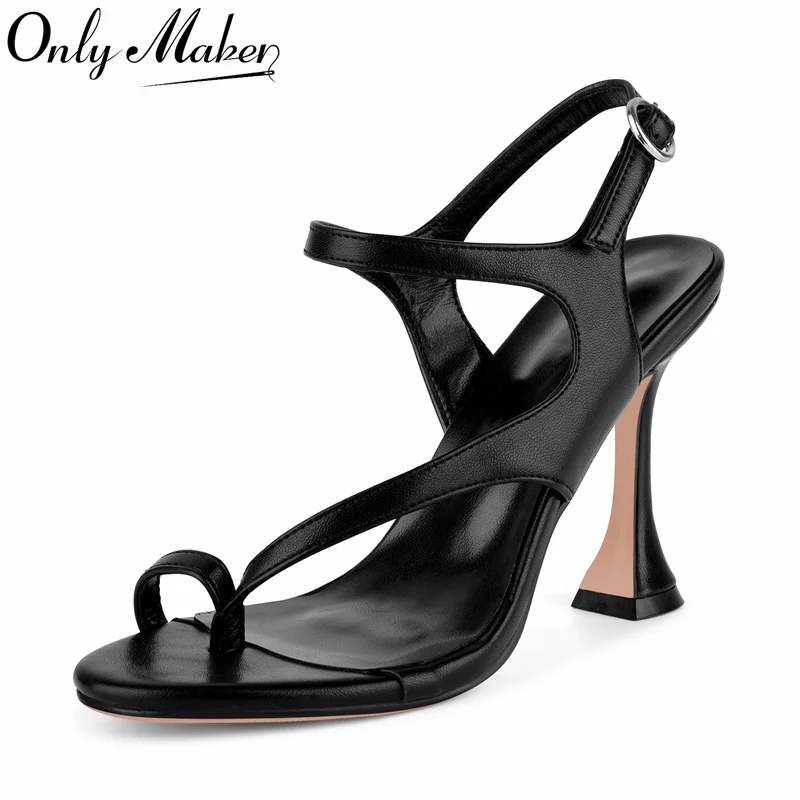 

Onlymaker/женские сандалии с открытым круглым носком и пряжкой на ремешке, шлепанцы на коническом каблуке, вечерние модельные сандалии с открытой пяткой
