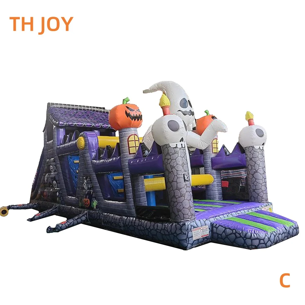 Dostawa statkiem do domu, dmuchany labirynt przeszkód Ghost Pumpkin, dmuchany domek do skakania na Halloween, wyścigi sportowe.