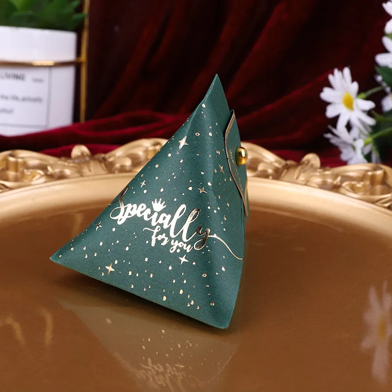 50Pcs Gold Foiling Wedding Dragees Box Colorful Cardboard Chocolate Gift Boxes for Guests Christmas XMAS Festival Party Supplies