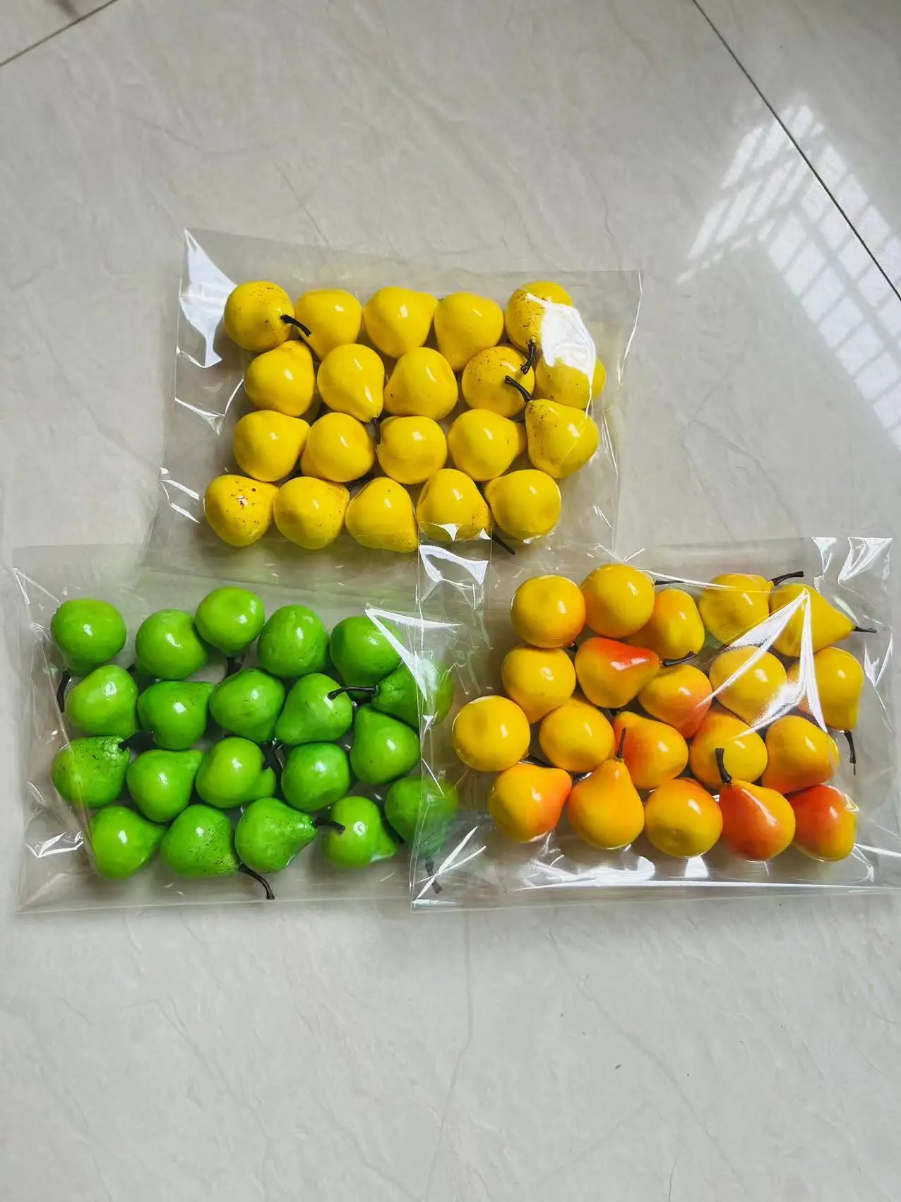 10 Stück Mini Künstliche Früchte und Gemüse: Apfel, Birne, Pfirsich, Banane, Orange, Zitrone, Paprika, Chili, Kartoffel, Tomate für Heim- und Küchendekoration – Detail 11