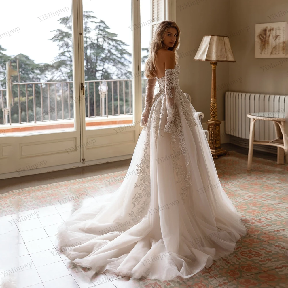 فستان زفاف بوهو على شكل قلب مزين بفستان زفاف متواضع بأكمام بدون ظهر ترتر فيستدو دي نوفيا برينسيسا مخصص