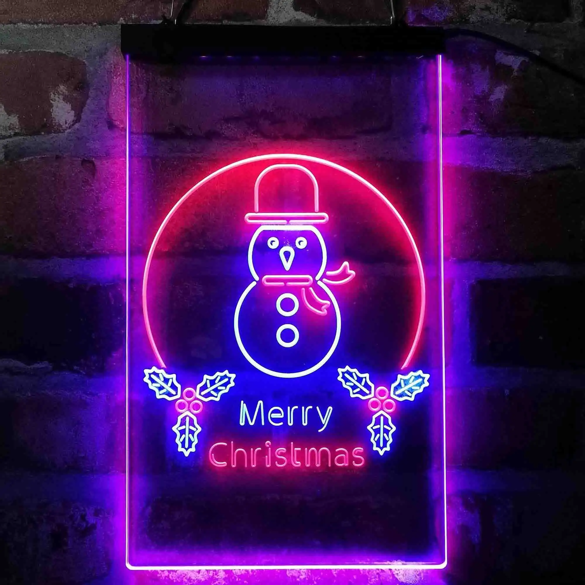 

Custom Dual Color Neon Sign Merry Christmas Snowman Dual Color LED Neon Sign Christmas Gift