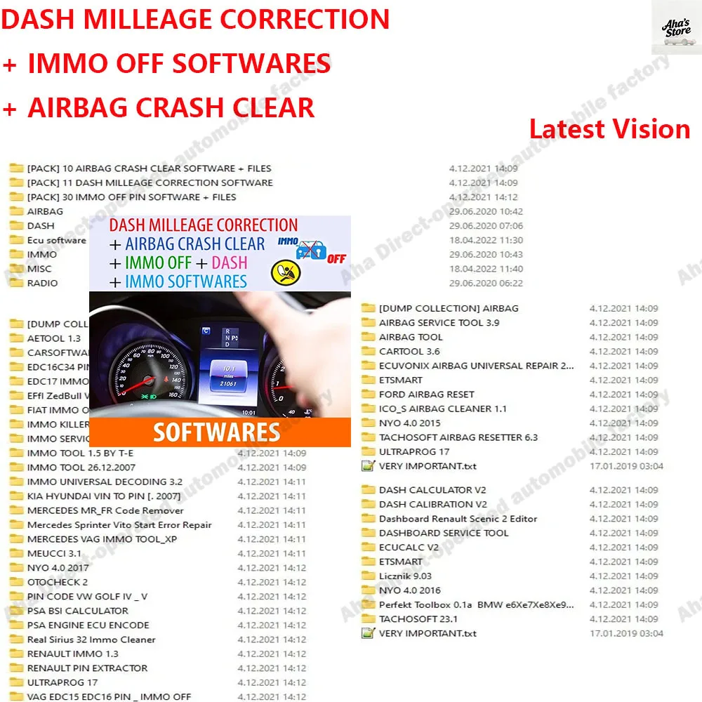 

DASH MILLEAGE CORRECTION + AIRBAG CRASH CLEAR + IMMO OFF + DASH + IMMO SOFTWARES / TOTAL 32 GB IMMO OFF FILE PACKAGE Immo Airbag