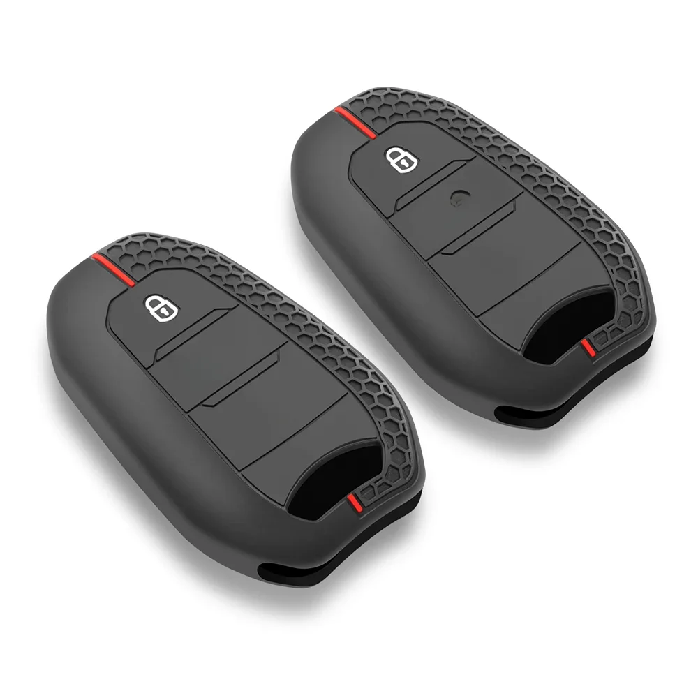 Caso chave de silicone chaveiro titular capa chave para peugeot 207 208 3008 206 308 508 2008 407
