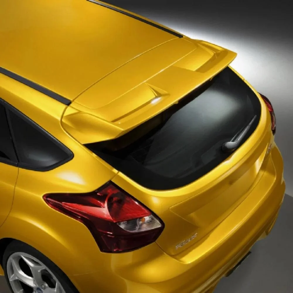 For Ford Focus 3 HB Glass Top Spoiler Fiber Material Rear Roof Spoiler Wing Trunk Lip Car Styling Fully Compatible Tuning Parts