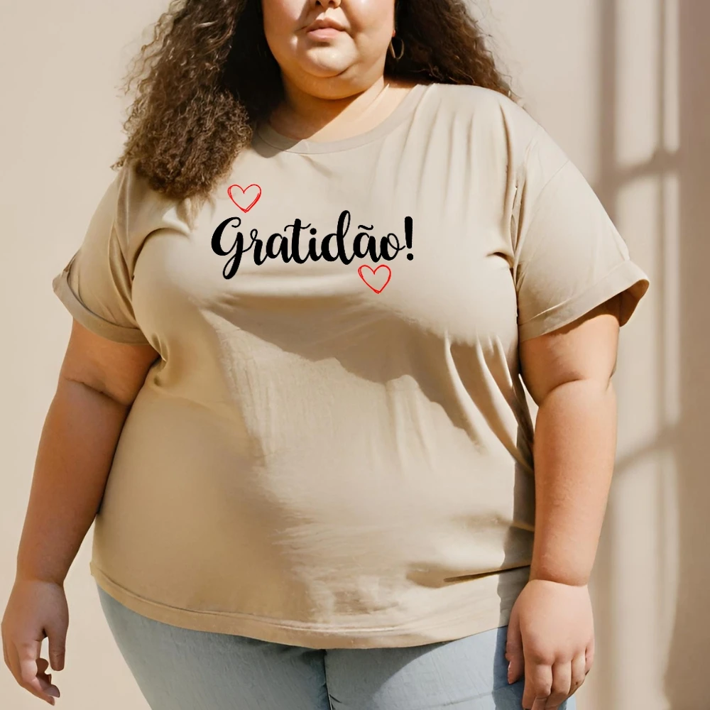 GuGi Printed Women's T-Shirt Gratitude! With Hearts 100% Cotton Soft CF01-012