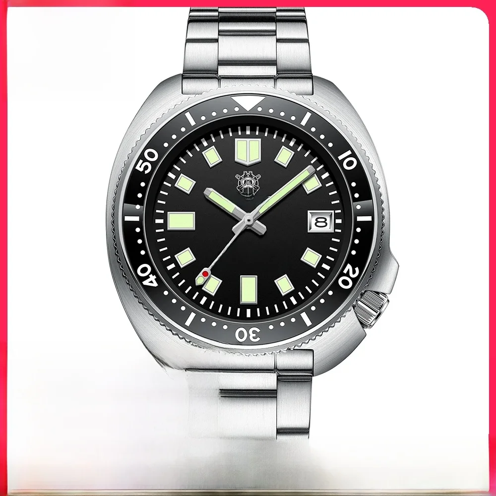 Steeldive SD1970 witte datum achtergrond 200M waterdicht AR-coating saffierglas NH35 6105 schildpad automatisch duikhorloge - afbeelding 2