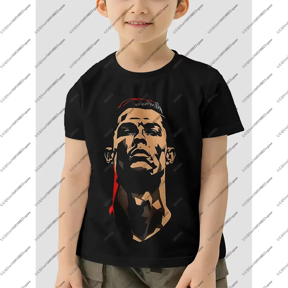 كرة القدم جيرسي المحملة الرجال طفل هدية الذكور تنفس الشباب أعلى كرة القدم لهب عارضة الأولاد تي شيرت أعلى 7 رونالدو حزب البرتغال #2