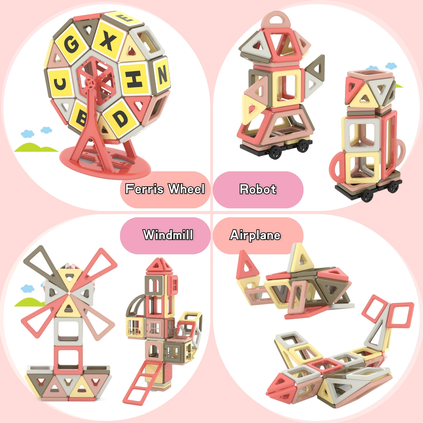 Blocos de construção magnéticos para meninos e meninas, aprendendo brinquedos educacionais STEM, 3, 4, 5, 6, 7, 8 anos de idade, 149pcs