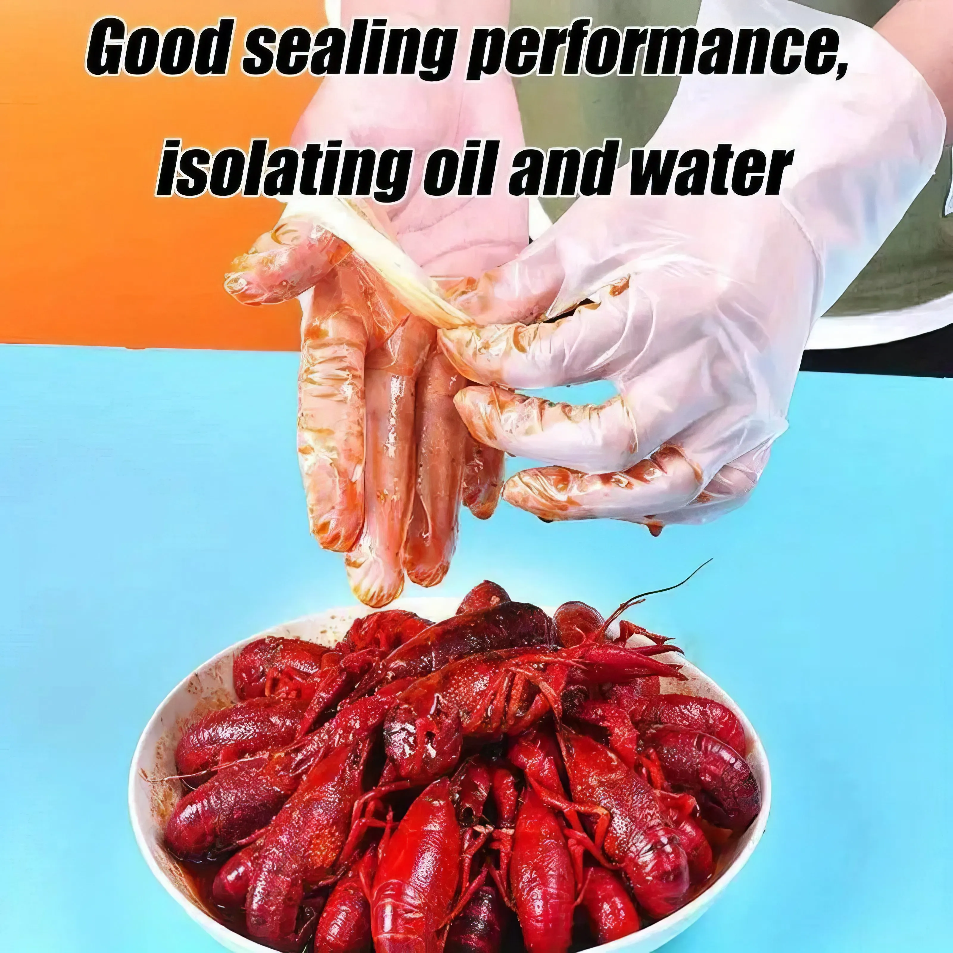 ถุงมือใสแบบใช้แล้วทิ้งเกรดอาหาร 300 ชิ้น ทนน้ำมันและน้ำ เครื่องมือพิเศษสำหรับการนวดและอบในครัว