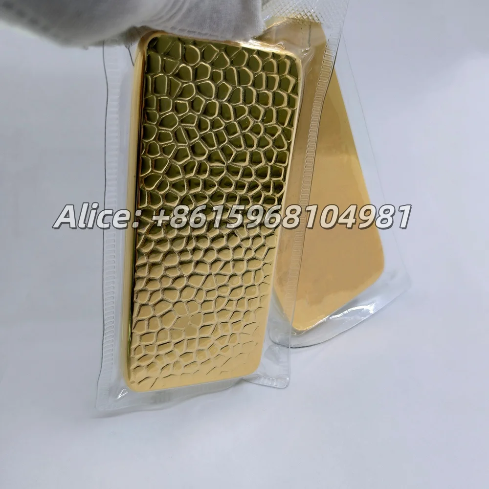 

1 шт./лот, 1Kilo, швейцарский позолоченный слиток, немагнитный металлический стержень для копирования 1:1, герметичная упаковка для коллекции сувениров и подарочных изделий