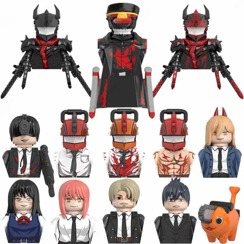 Heiße Anime Kettensäge Mann blockiert Mini-Action figuren Denji Pochita Bausteine Puppen Ziegel