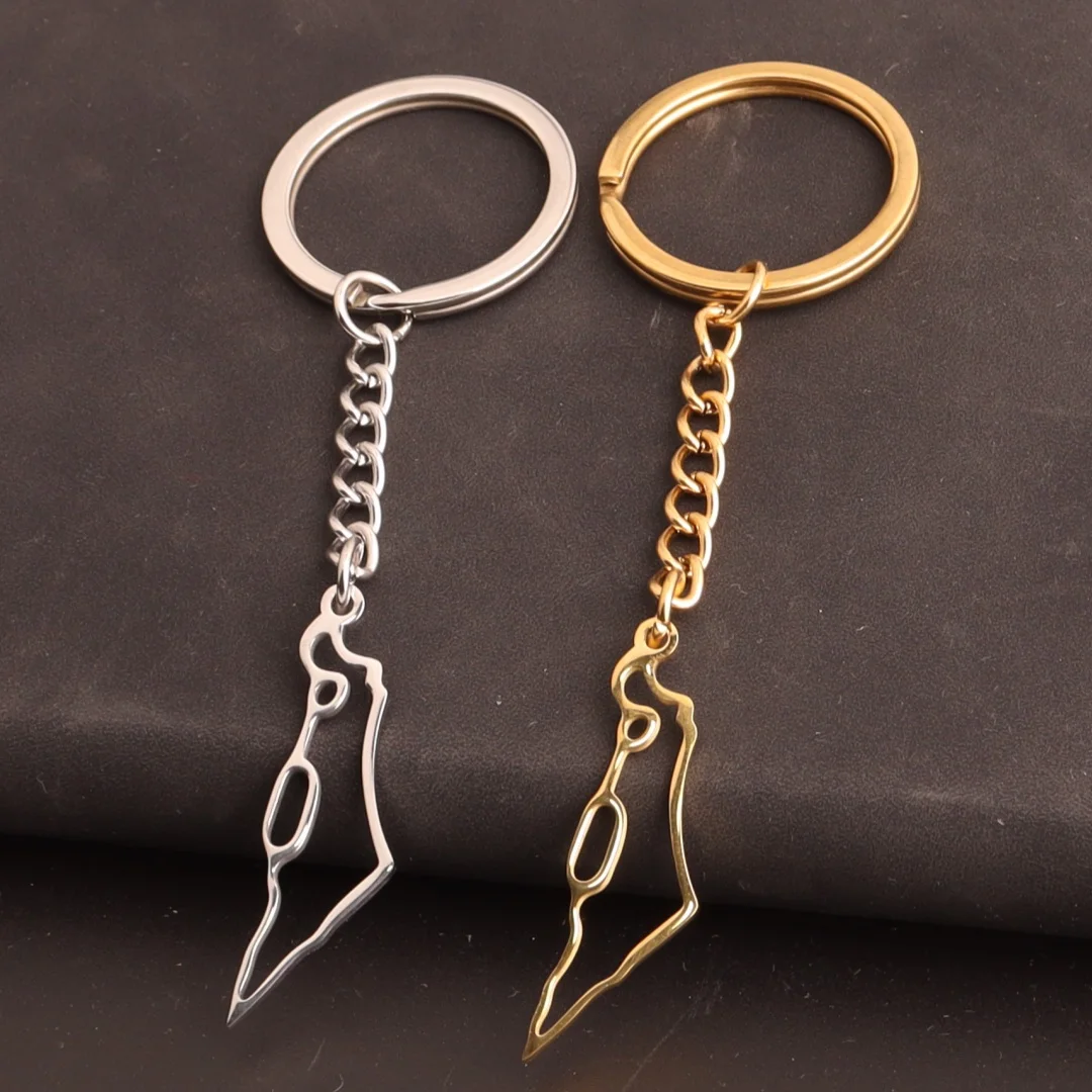 Palestine Map keychain With Arabic Calligraphy Stainless Steel Motivational Palestine keychain Jewelry Gift - view 5