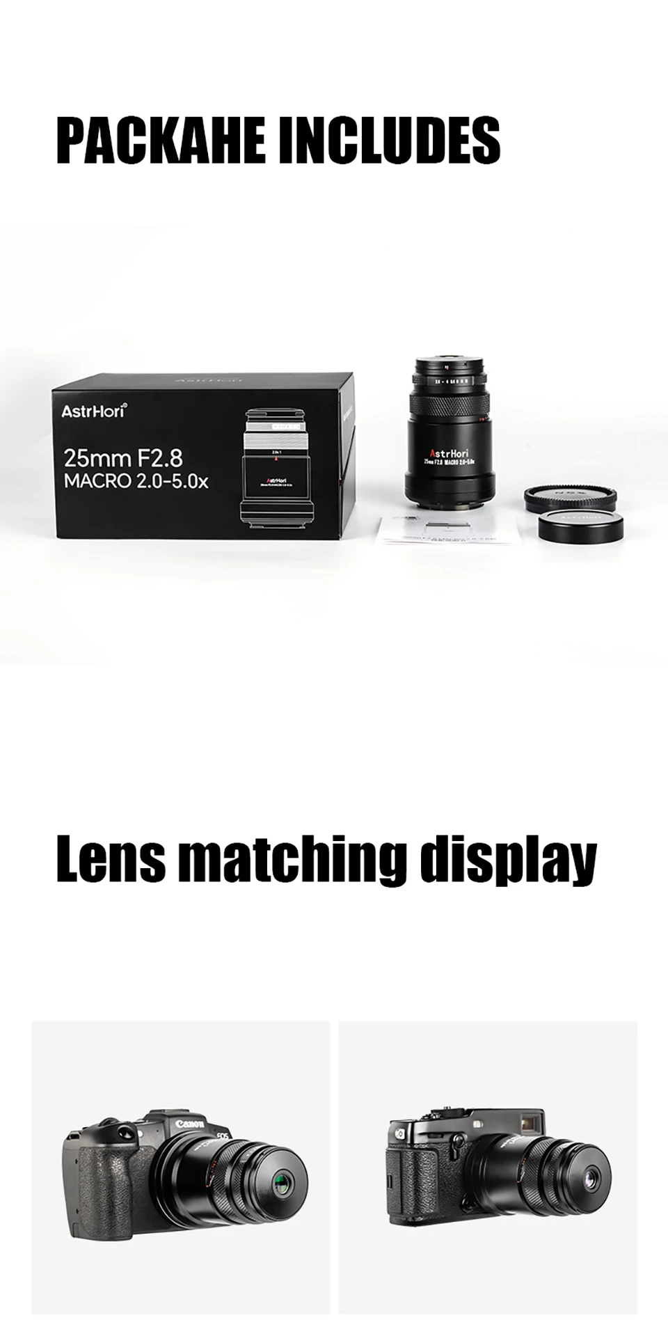 AstrHori 25mm F2.8 Makro 2X-5X Manueller Fokus Vollformat-Kameraobjektiv für Makrofotografie mit Sony E Canon RF Fujifilm X Z L – Detail 10