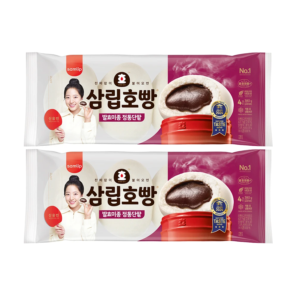 Samlip sweet red bean bun 4 mouth 2 bags