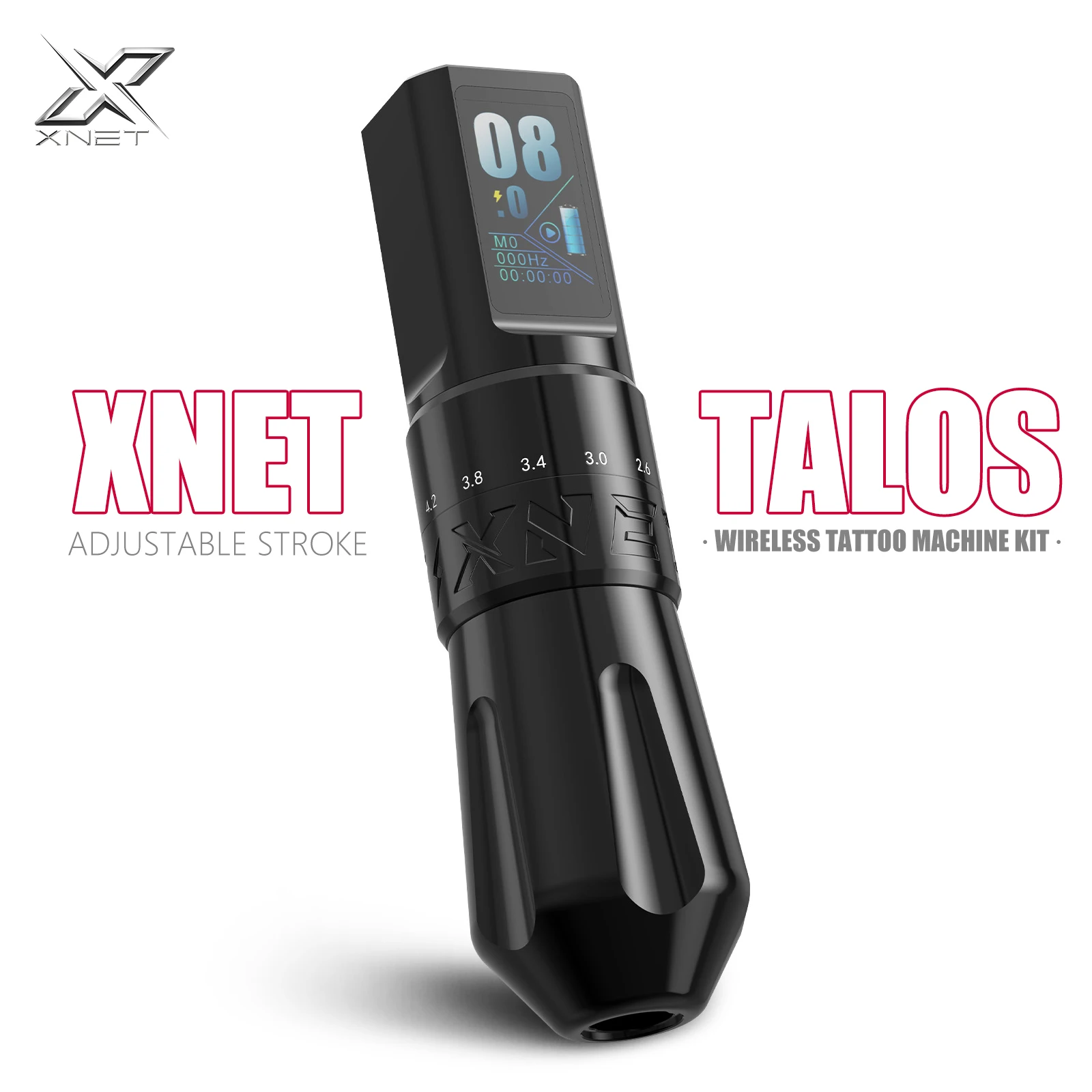 

Регулируемая беспроводная машина для татуировки XENT Talos, ручка 2,0-4,2 мм, бессердечный двигатель для точечной работы, макияжа, микропластичная ручка для татуировки