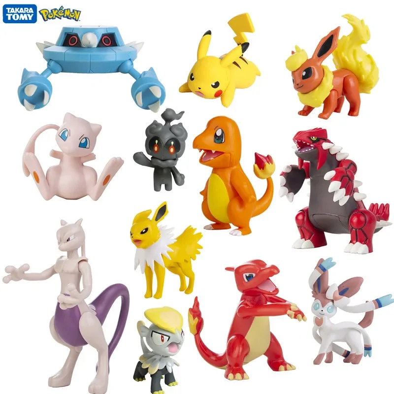 Pokemon 4-13 cm Spielzeugmodell, Cartoons, Film, Anime-Figur, Pikachu, Eevee, Charmander, Mewtwo, Sammlungspuppen, Geburtstag, bestes Geschenk