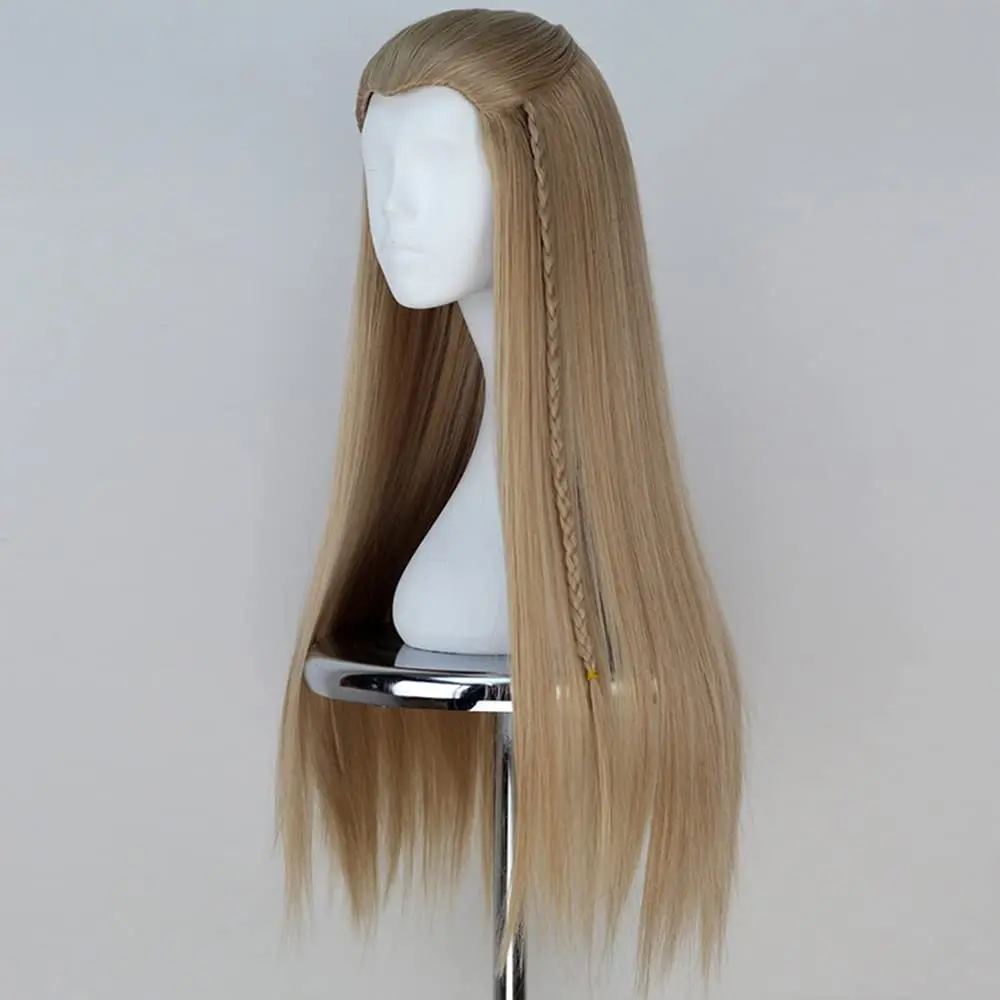 Perruque de cheveux bruns longs et lisses pour hommes, fête féerique Prince Legolas Greenleaf Cosplay