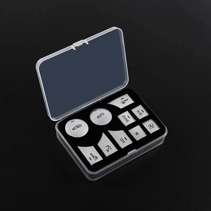 For Mercedes Benz C Class ML W204 GLK X204 2011-13 Aluminum Alloy Car Air Conditioner Switch Button Trim Sticker Car Accessories 3