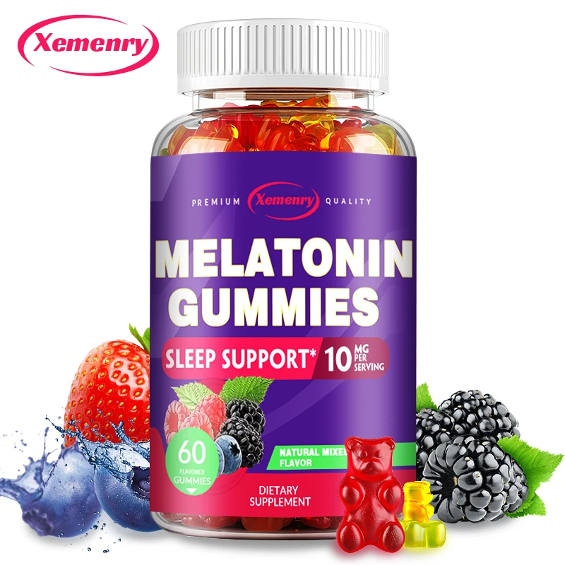 Melatonin Gummies 10 Mg - Fall Asleep Naturally, Fight Insomnia, Boost Immunity, Improve Rest Quality - 60 Gummies