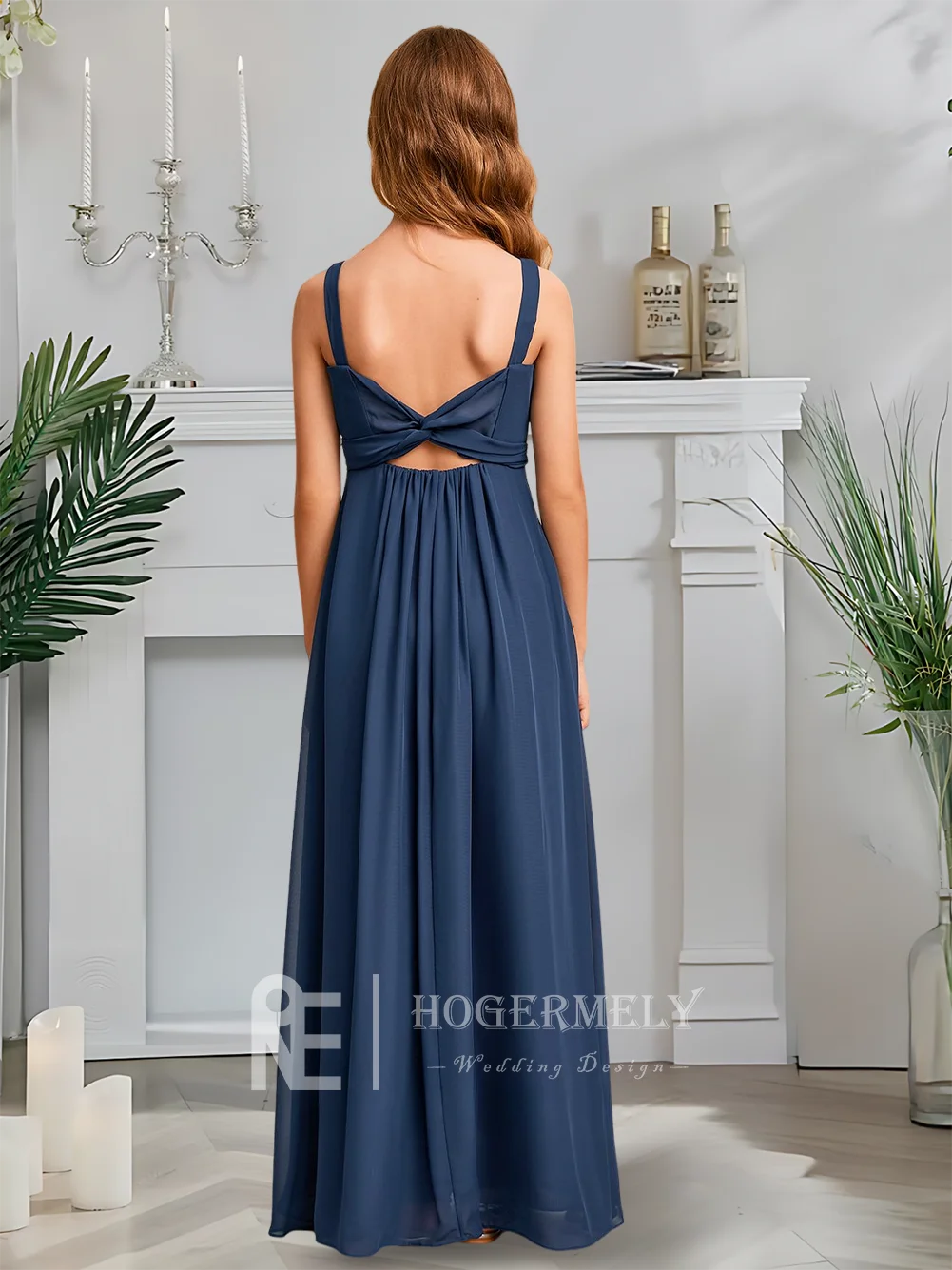 Платье подружки невесты трапециевидной формы, платье с цветочным узором для девочек, шифоновое платье с квадратным вырезом, длиной до пола для девочек, для особых случаев