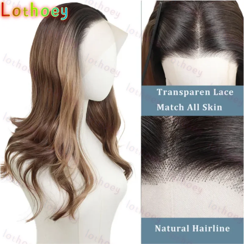 Предварительно выщипанный бесклеевой парик из натуральных волос с омбре, коричневый, объемная волна, кружево, еврейская шелковая основа, европейский парик из человеческих волос для женщин