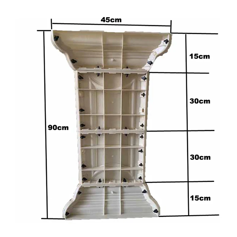 

Reazone ABS high quality 40*40*82cm Plastic molds concrete pedestal mold for garden status planters