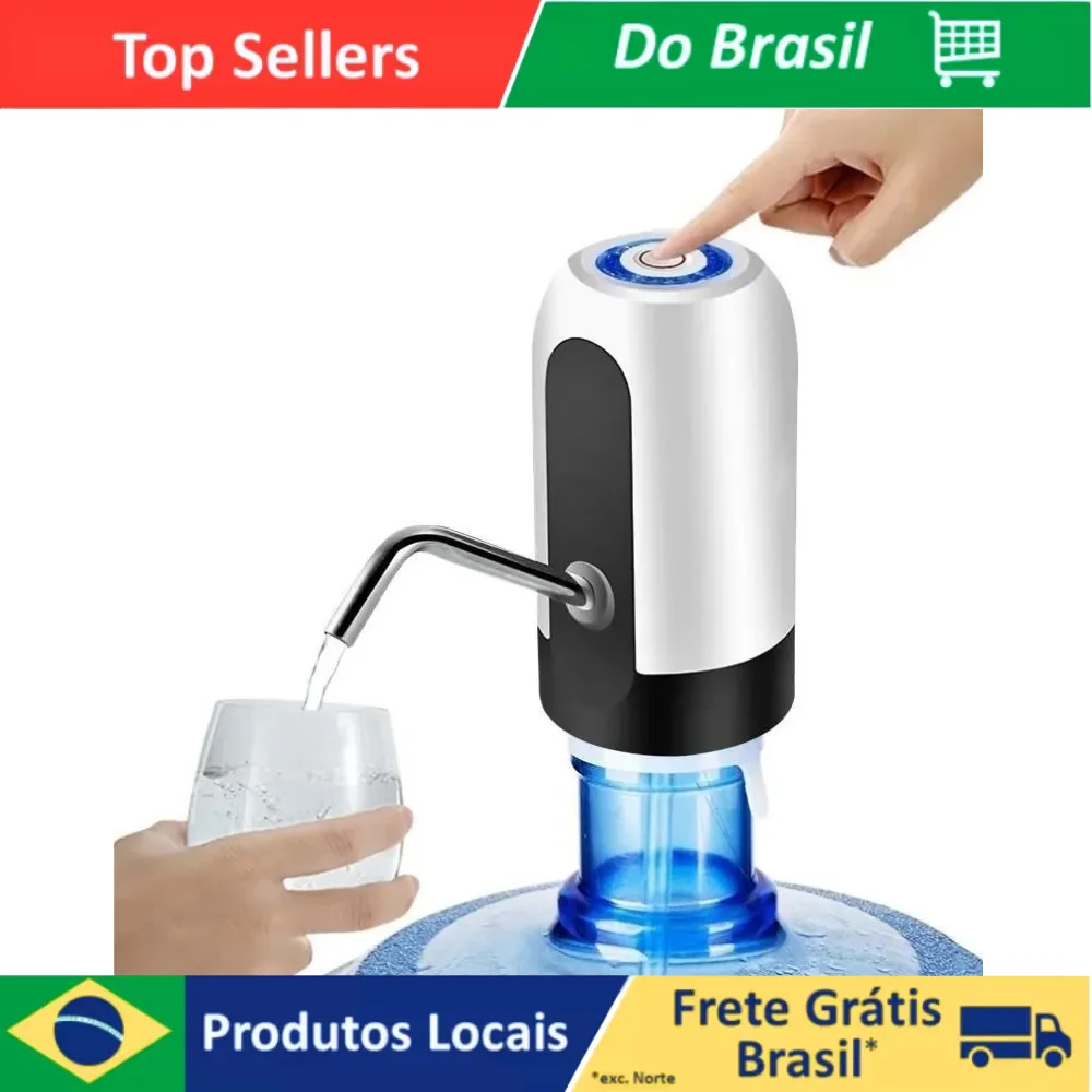 Bomba Elétrica Universal com Carregamento USB para Galão / Garrafão de Água Digital
