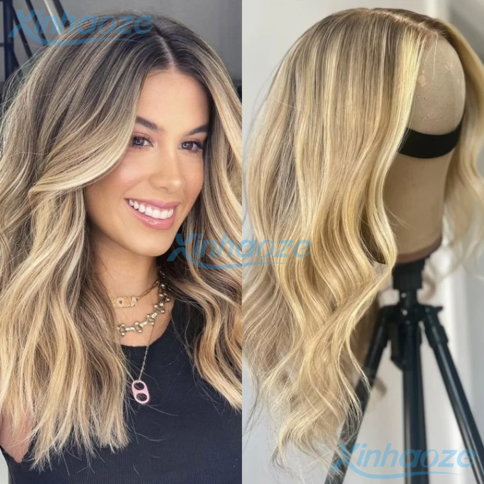 

Плотность 180% # Парик из натуральных волос 8/613 Highlight Human Hair Body Wave 13x4 HD Lace Frontal, без клея, 100% натуральные волосы, готовый к носке, для женщин.