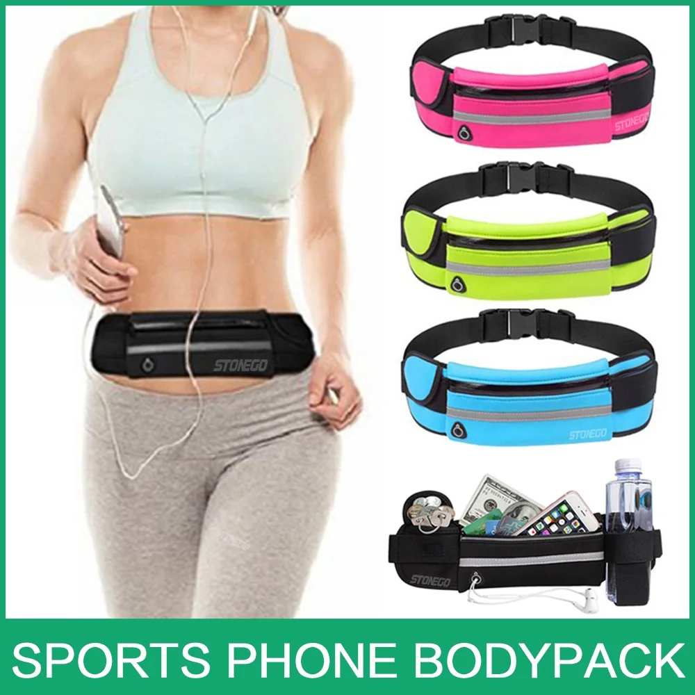 Riñonera para correr para hombre y mujer, soporte para teléfono, bolsa para correr, soporte para teléfono