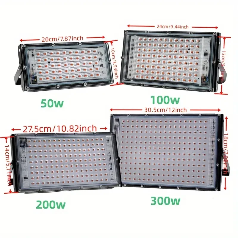 Full Spectrum LED Grow Light 50W 100W 50W 100W 200W 300W Phyto Lamp For Greenhouse Hydroponic Plant Growth Lighting With EU Plug